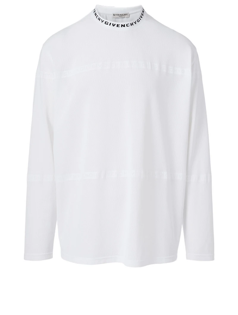 Long-Sleeve T-Shirt With Intarsia Neck