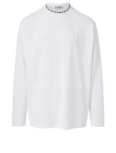 Long-Sleeve T-Shirt With Intarsia Neck