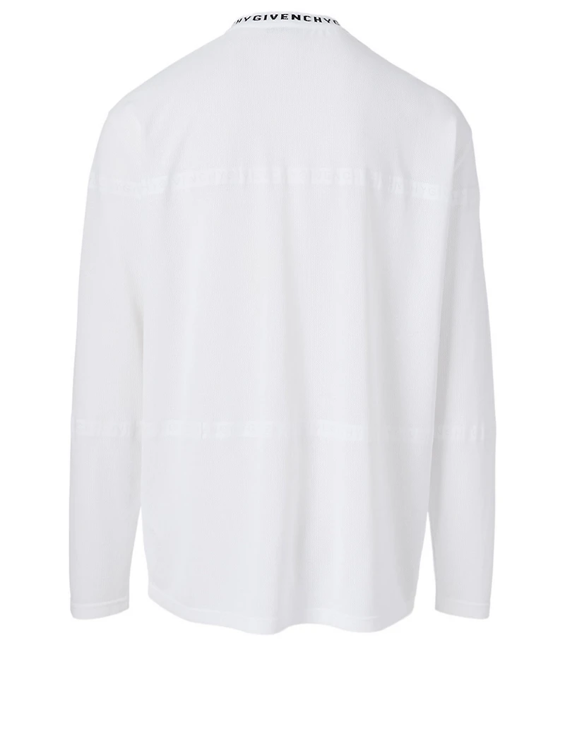 Long-Sleeve T-Shirt With Intarsia Neck