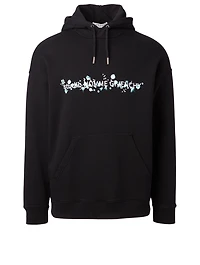 Cotton Logo Hoodie Floral Print