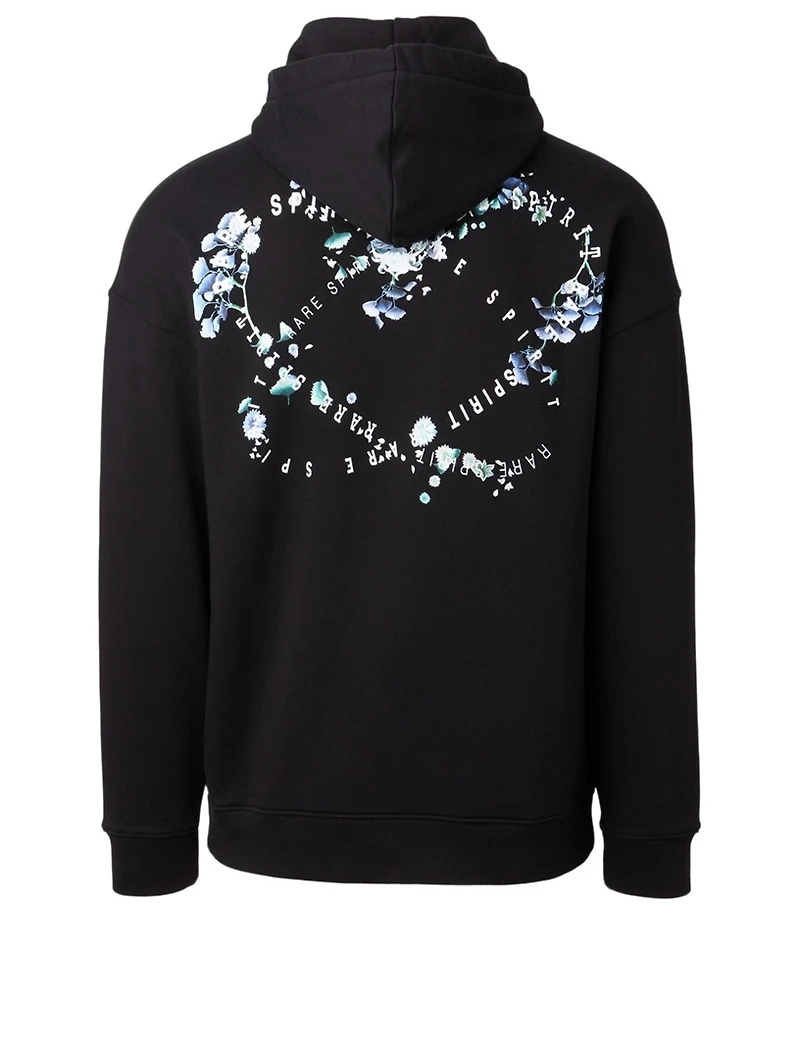 Cotton Logo Hoodie Floral Print