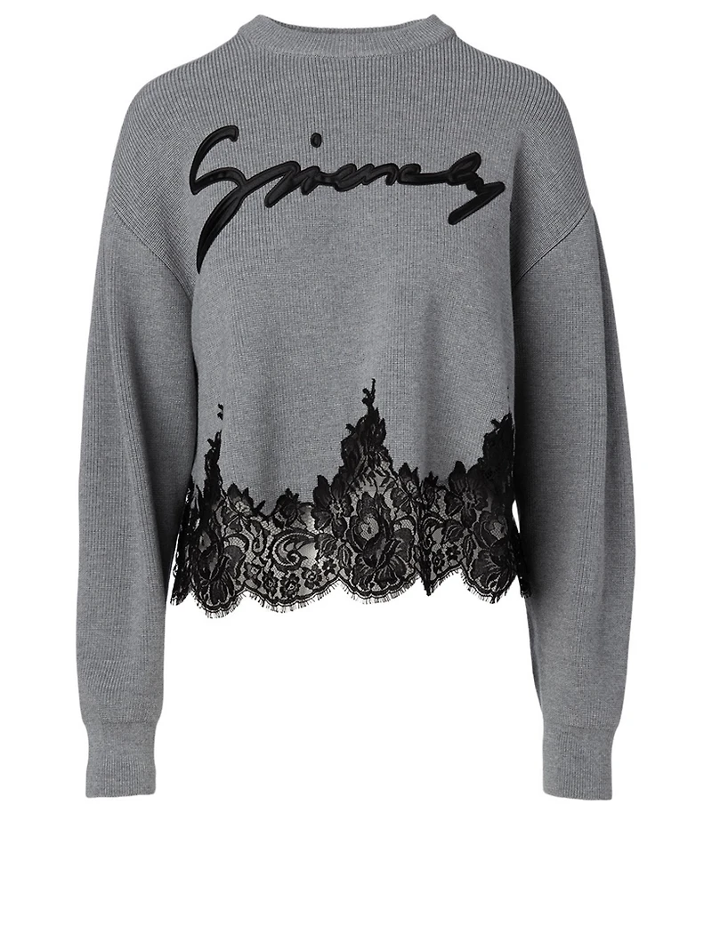 Wool Sweater With Lace