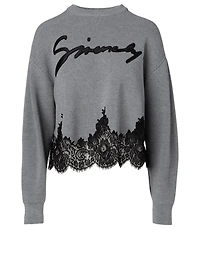 Wool Sweater With Lace