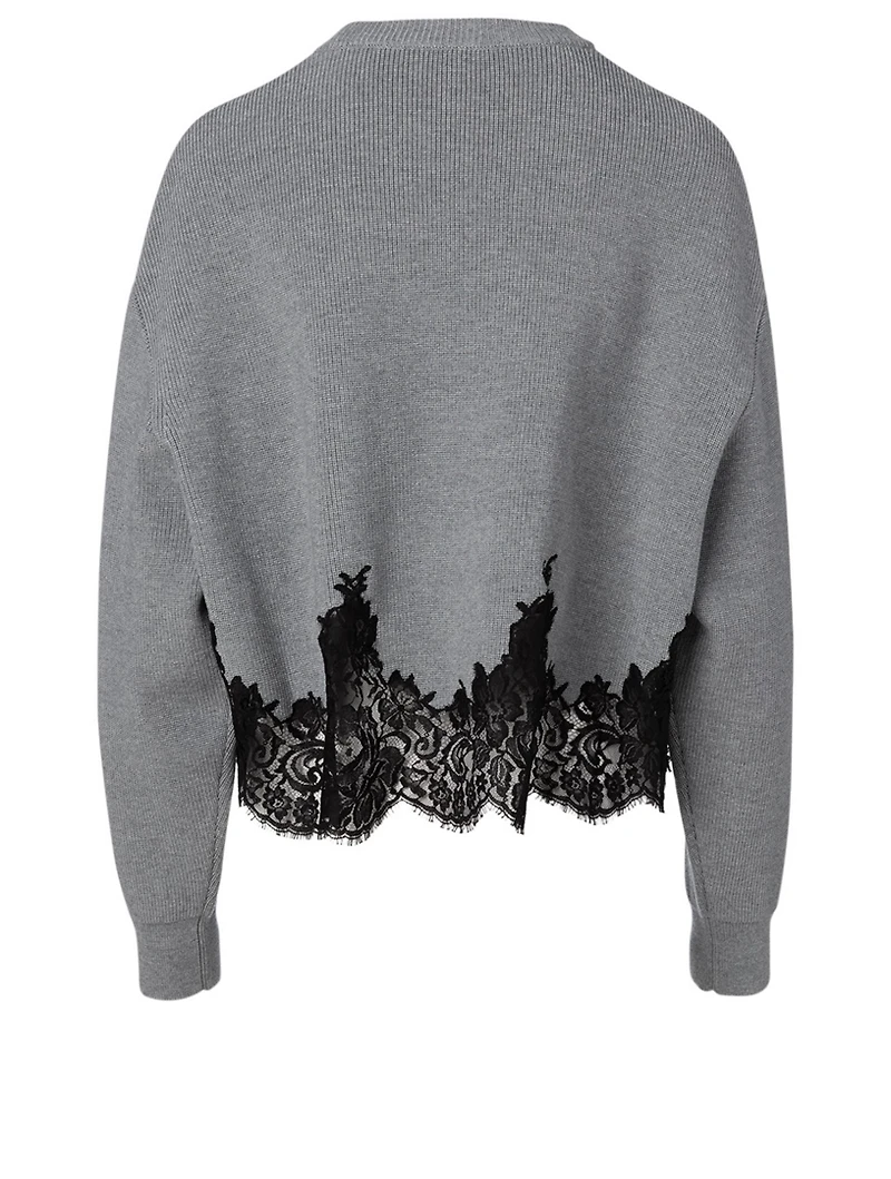 Wool Sweater With Lace
