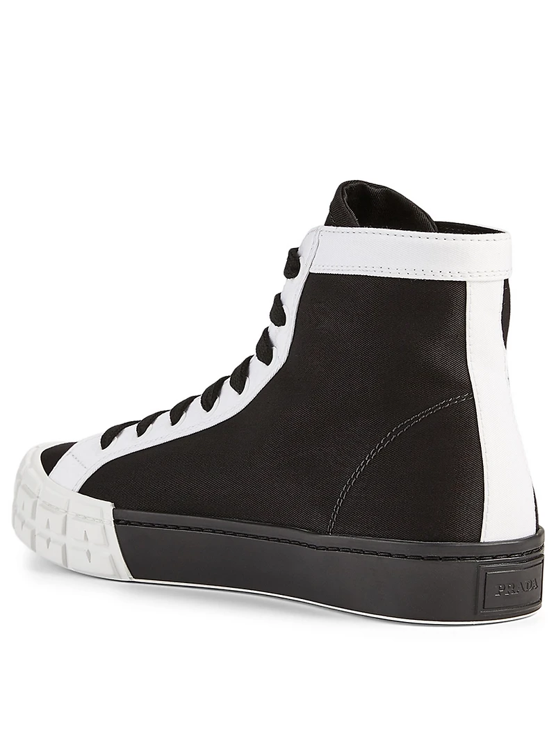 Gabardine Logo High-Top Sneakers