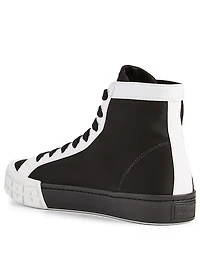 Gabardine Logo High-Top Sneakers