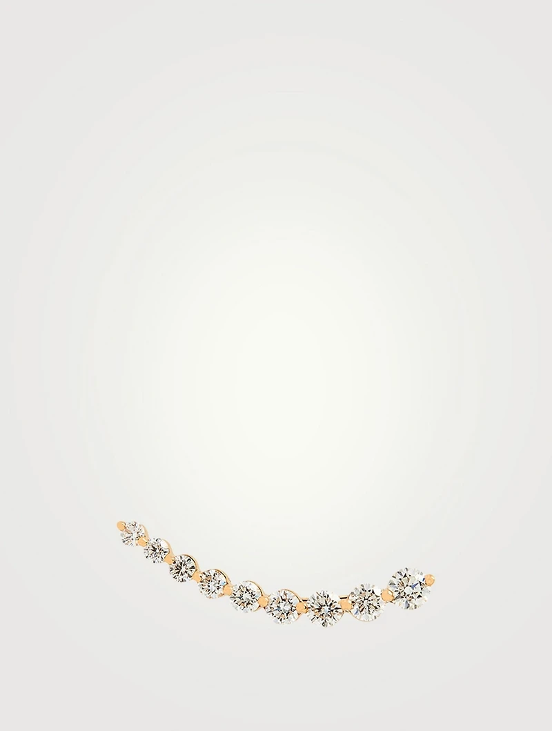 Right 18K Gold Floating Diamond Earring