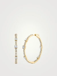 Large Collins 18K Gold Hoop Earrings With Diamonds