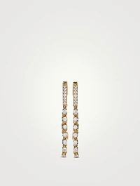 Sophia 18K Gold Double Chain Huggie Earrings With Diamonds