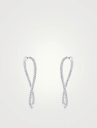 18K White Gold Twist Earrings With Diamonds