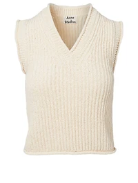 Cotton-Blend V-Neck Vest