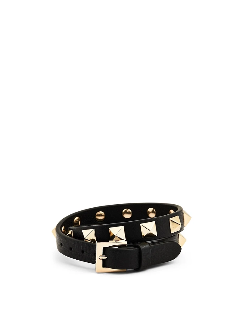 Rockstud Double Leather Bracelet