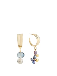 Stratus Hoop Earrings With Pearls