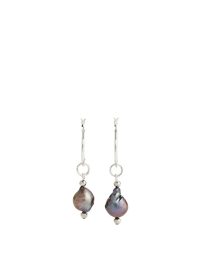 Breaker Mini Hoop Earrings With Pearls