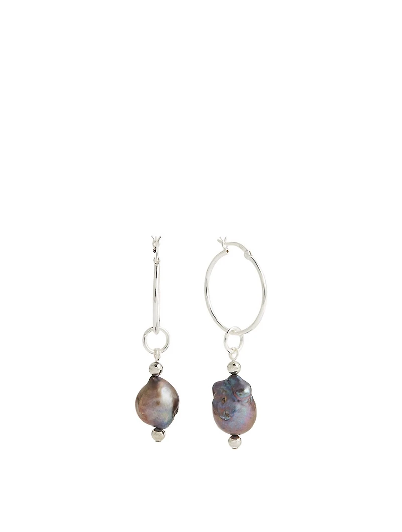 Breaker Mini Hoop Earrings With Pearls