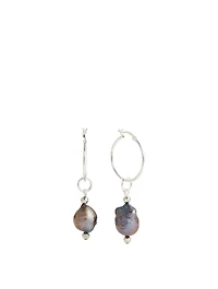 Breaker Mini Hoop Earrings With Pearls