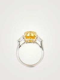 Unheated Yellow Sapphire Ring With Diamonds