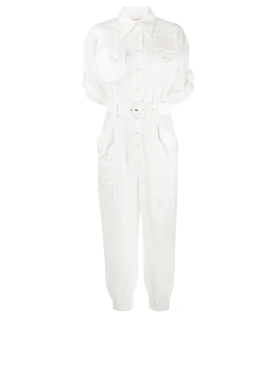 Super Eight Linen Short-Sleeve Jumpsuit