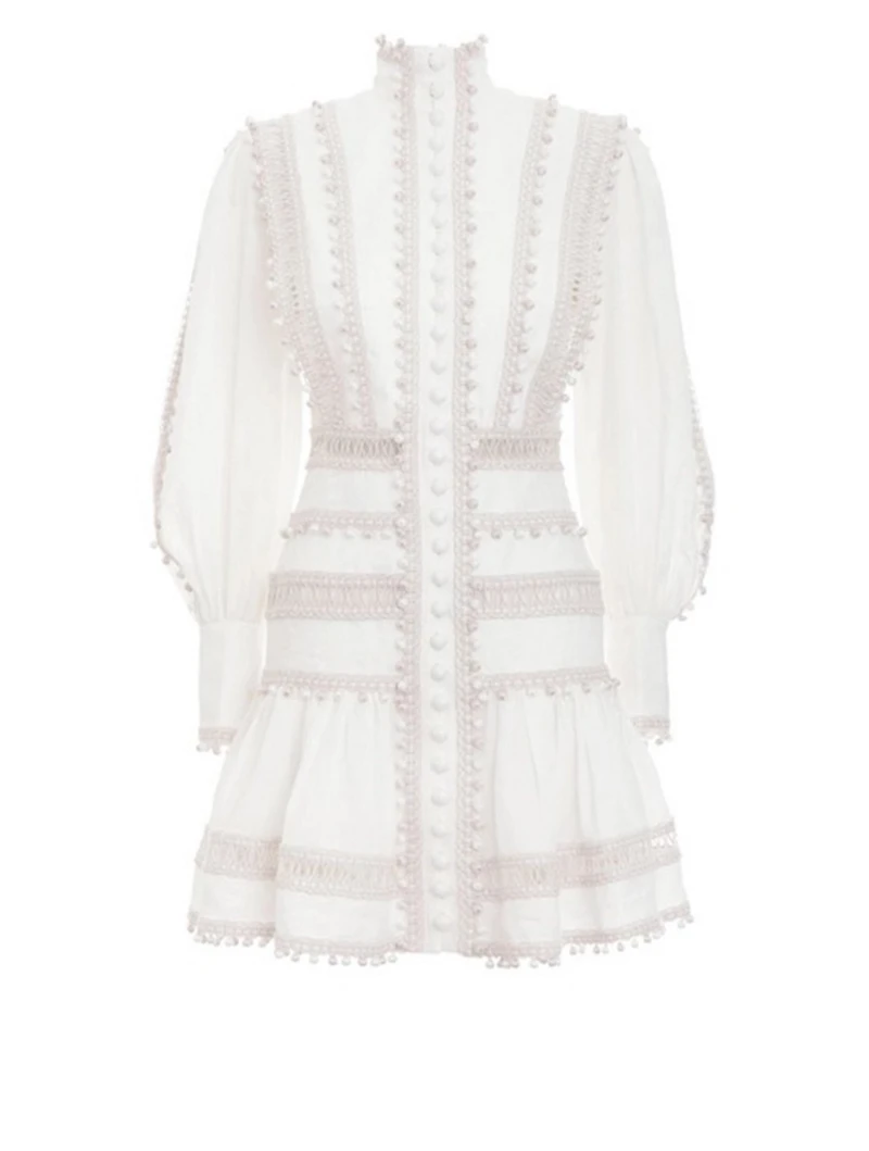 Super Eight Linen Long-Sleeve Mini Dress