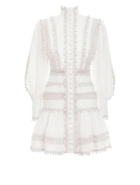 Super Eight Linen Long-Sleeve Mini Dress