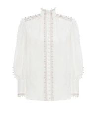 Super Eight Long-Sleeve Corded Blouse