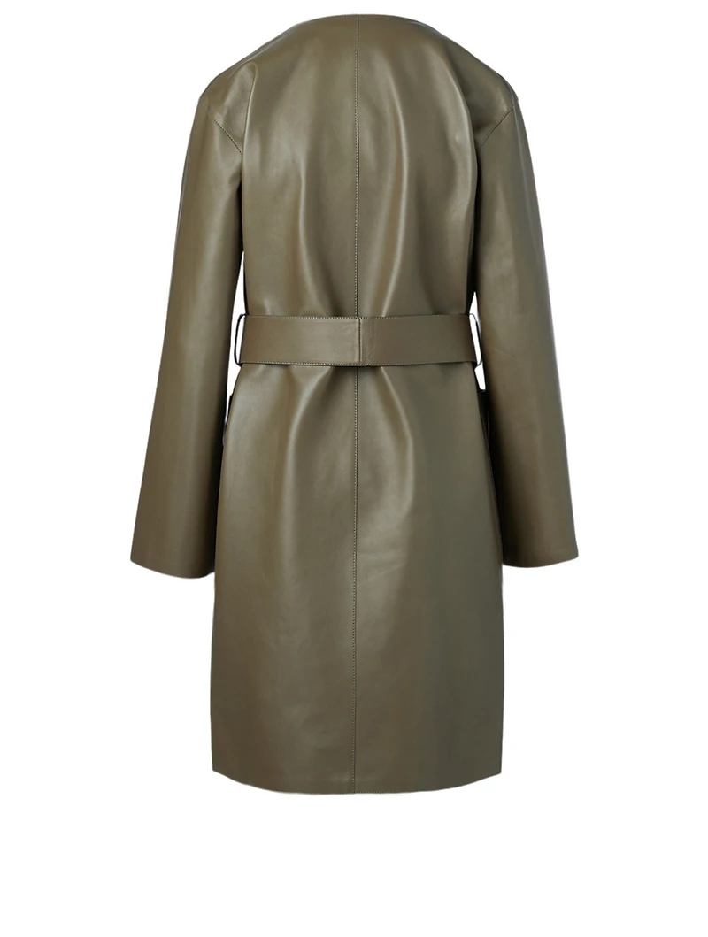 Leather Coat With Belt