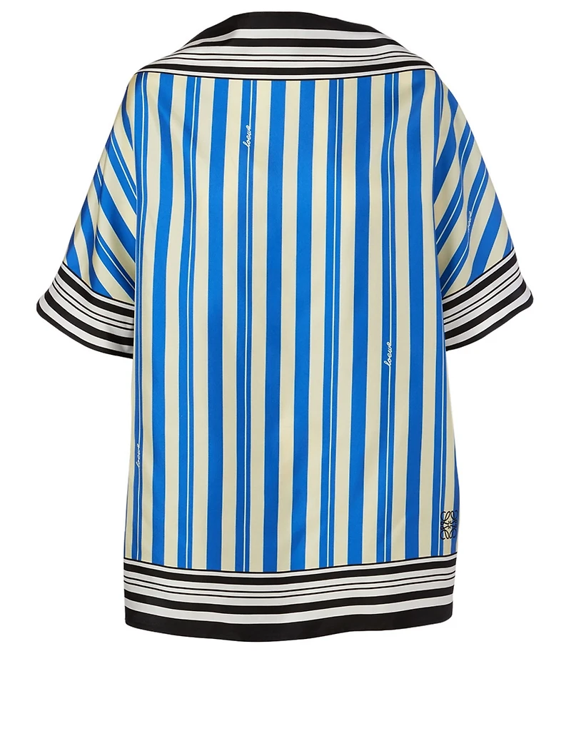 Silk Top In Striped Print