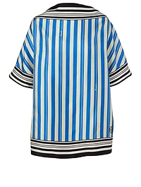 Silk Top In Striped Print