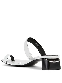 Ellis Croc-Embossed Leather Heeled Sandals