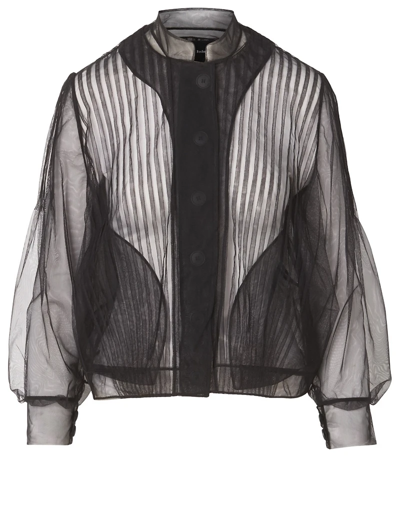 Pleated Tulle Blouse