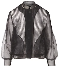 Pleated Tulle Blouse
