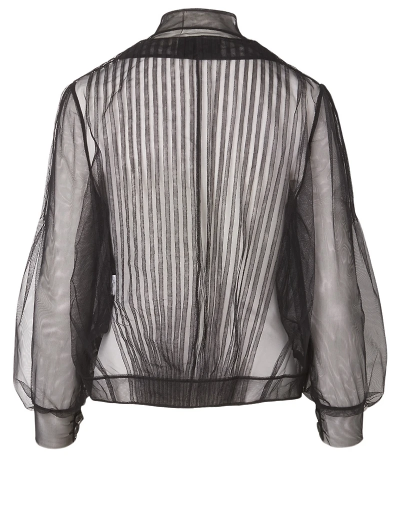 Pleated Tulle Blouse