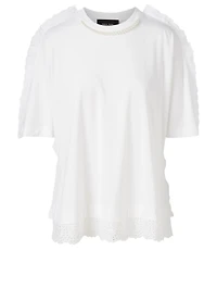 T-Shirt With Tulle Trim
