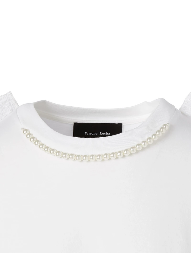 T-Shirt With Tulle Trim
