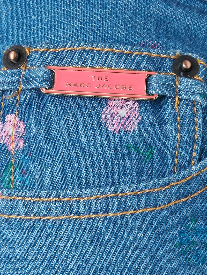 High-Waisted Jeans Floral Print