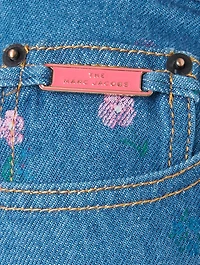 High-Waisted Jeans Floral Print
