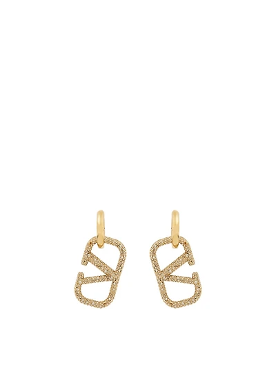 V Hoop Earrings With Crystals