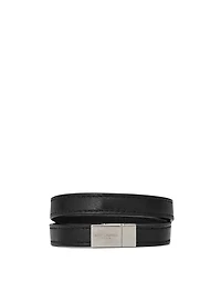 YSL Monogram Leather Wrap Bracelet