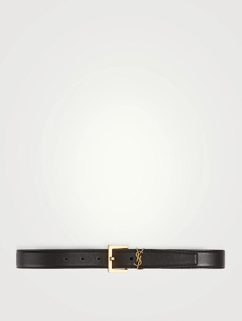 YSL Monogram Buckle Leather Belt