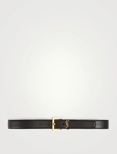 YSL Monogram Buckle Leather Belt