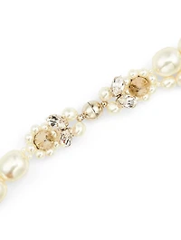Double Faux Pearl Necklace With Crystals
