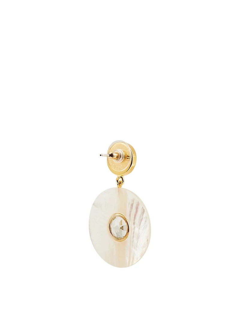 Taj Disc Earrings With Mother Of Pearl And Onyx