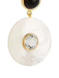 Taj Disc Earrings With Mother Of Pearl And Onyx