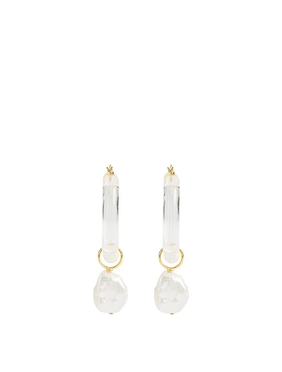 Frost Acrylic Hoop Earrings With Pearls