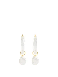 Frost Acrylic Hoop Earrings With Pearls