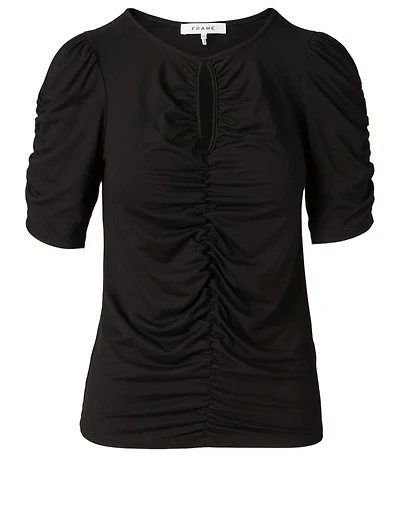 Shirred Keyhole Top