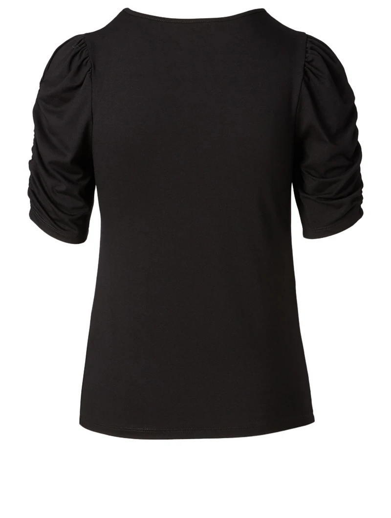 Shirred Keyhole Top