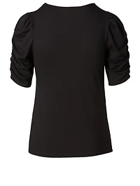 Shirred Keyhole Top