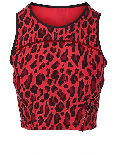 Primal Cropped Tank Top Leopard Print
