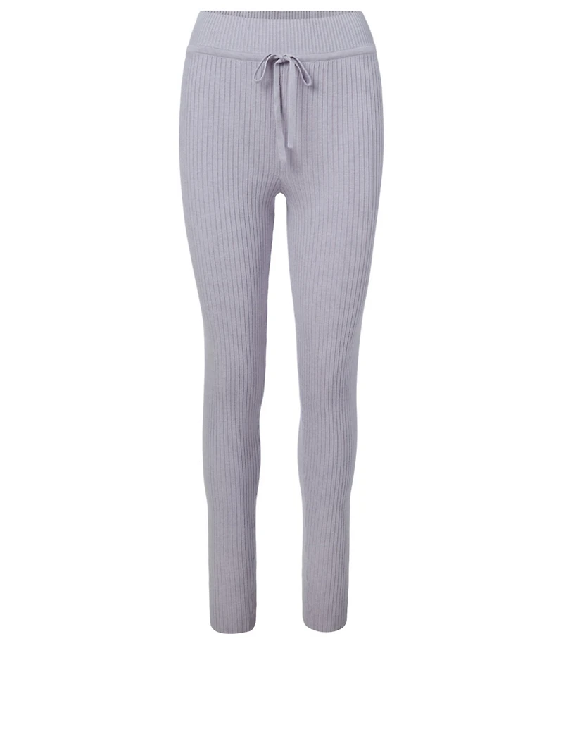 Silk-Blend Rib Knit Legging
